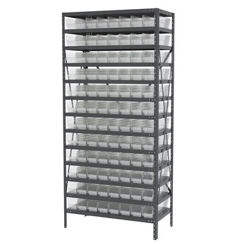 Picture of Akro-Mils AS1879128SC 6500 lb Adjustable Clear Gray Powder Coated Steel 22 ga Open Fixed Shelving System (Main product image)