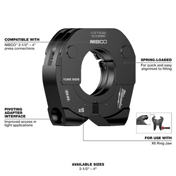 Milwaukee M18 FORCE LOGIC Long Throw Press Tool Pivoting Press Ring 49-16-2658NX - 4 in Capacity