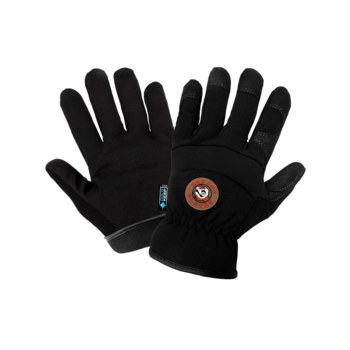 Global Glove AireFlex HR3200INT Black/White Large Synthetic Spandex/Synthetic Leather Mechanic's Gloves - Wing Thumb - HR3200INT/LG