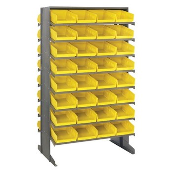 Picture of Quantum Storage QPRD-107YL 800 lbs Yellow Gray Powder Coated Steel Double Sided Louvered Floor Rack (Main product image)