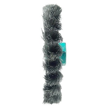 Weiler 13102 Wheel Brush - 4 in Dia - Knotted - Standard Twist Steel Bristle
