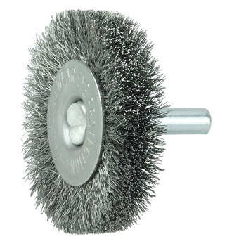 Weiler Steel Radial Bristle Brush - 2 in Outside Diameter - 0.006 in Bristle Diameter - 17954