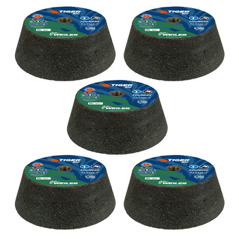 Weiler Tiger SiC Portable Grinding Cup Wheels 68357 - 6 in - Silicon Carbide - 16 - Q