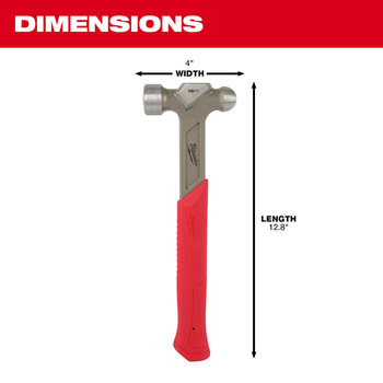 Milwaukee Steel Ball Peen Hammer 48-22-9130 - 16 oz Head