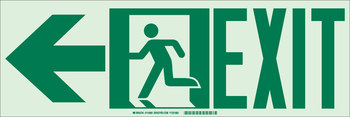 Picture of Brady Bradyglo B-986 Aluminum / Polyester Rectangle White English Exit Sign part number 114660 (Main product image)