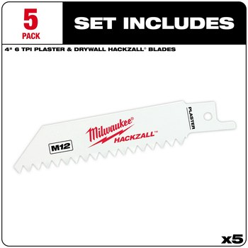 Milwaukee HACKZALL Reciprocating Saw Blade 49-00-5461 - 6 TPI - 1 in Width x 0.05 in Thick - Bi-Metal
