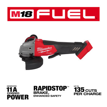 Milwaukee M18 FUEL M18 REDLITHIUM Battery Braking Grinder - 5 in Diameter - 2880-20