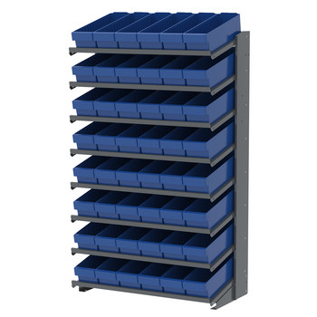 Picture of Akro-Mils APRS18168 APRS 900 lb Blue Gray Powder Coated Steel 16 ga Single Sided Fixed Rack (Main product image)