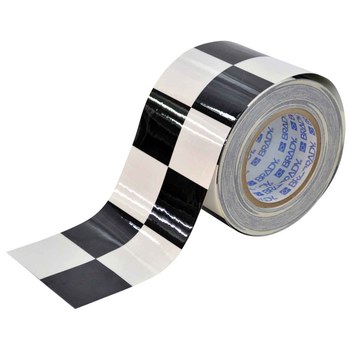 Brady Toughstripe Black / White Floor Marking Tape - 4 in Width x 100 ft Length - 0.008 in Thick - 71159
