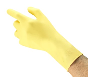 Ansell AlphaTec 87-089 Yellow 7.5 Unsupported Chemical-Resistant Glove - 12 in Length - Reversed Lozenge Finish - G12Y