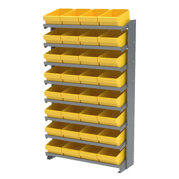 Picture of Akro-Mils APRS182 APRS 900 lb Yellow Gray Powder Coated Steel 16 ga Single Sided Fixed Rack (Main product image)