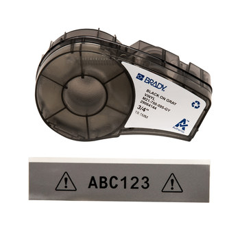 Picture of Brady Black on Gray Abrasion-Resistant, Chemical-Resistant, Humidity-Resistant, UV-Resistant, Weather-Resistant 2 M21-750-595-GY All-Weather Printer Ribbon (Main product image)