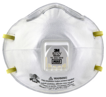 3M 8210V White Standard N95 Pleated Particulate Respirator