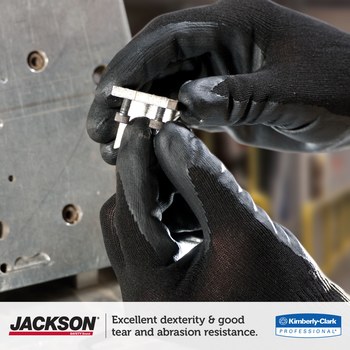 Ansell KleenGuard G40 Black 7 Work Gloves - Polyurethane Full Coverage Coating - 13837