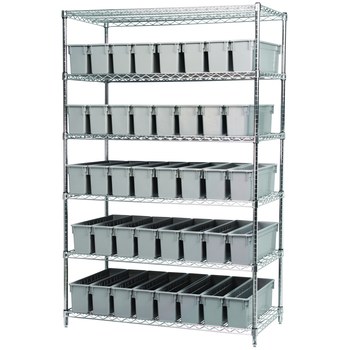 Picture of Akro-Mils AWS244830420 Vantage 2000 lb Adjustable Gray Chrome Steel Open Fixed Shelving System (Main product image)