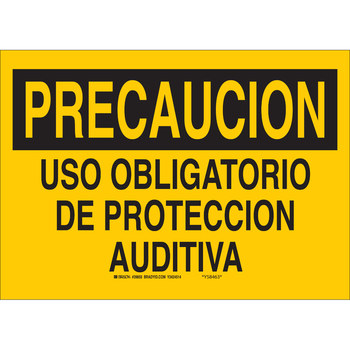 Picture of Brady B-120 Fiberglass Reinforced Polyester Rectangle Yellow Spanish PPE Sign part number 39173 (Main product image)