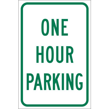 Picture of Brady B-959 Aluminum Rectangle White English Parking Restriction, Permission & Information Sign part number 115540 (Main product image)