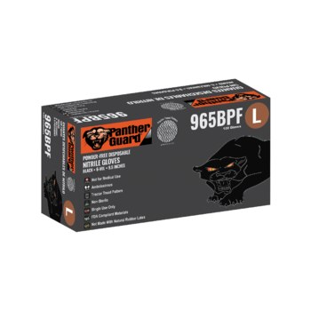 Global Glove Panther-Guard 965BPF Black Large Powder Free Disposable Gloves - 9 in Length - 6 mil Thick - 965BPF-L