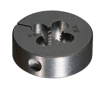 Cle-Line 0710 #6-40 UNF Round Adjustable Die C65734 - 0.25 in Thickness - 0.8125 in Diameter - High-Speed Steel