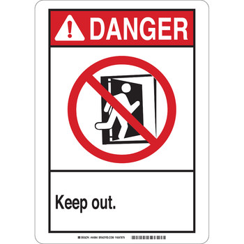 Picture of Brady B-120 Fiberglass Reinforced Polyester Rectangle White English Restricted Area Sign part number 44993 (Main product image)