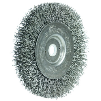 Weiler 00144 Wheel Brush - 4 in Dia - Crimped Steel Bristle