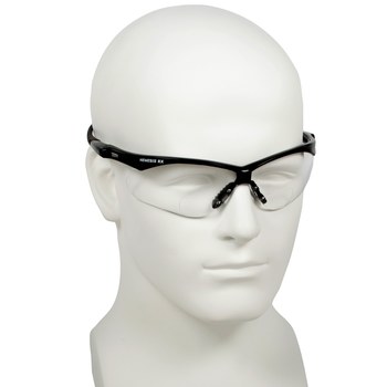 Kimberly-Clark Nemesis V60 Polycarbonate Magnifying Reader Safety Glasses Clear Lens - Black Frame - +1.50 Diopter - Wrap Around Frame - 761445-01846