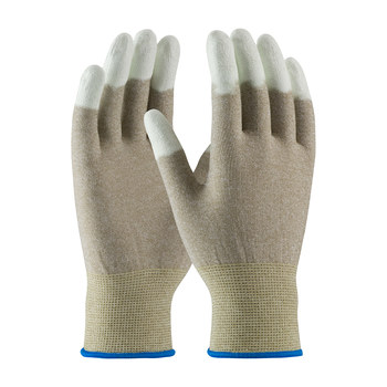 PIP CleanTeam 40-6416/L ESD Inspection Glove - Large - Fiber Yarn, Nylon, Polyurethane - Copper/White - 01116