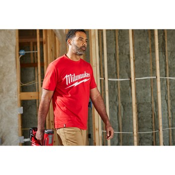 Milwaukee Short Sleeve Shirt Heavy Duty 607R-L - Size L - Red - 79276