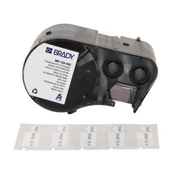 Picture of Brady FreezerBondz Black on White Polyester Thermal Transfer M5-120-492 Ultra-Thin Cryogenic Labels (Main product image)