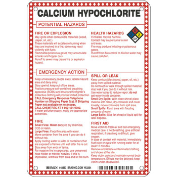 Picture of Brady B-120 Fiberglass Reinforced Polyester Rectangle White English Chemical Warning Sign part number 48853 (Main product image)