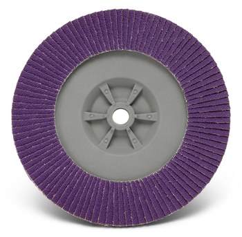 3M 769F Coated Type 29 Aluminum Oxide/Ceramic PSG Purple Flap Disc - 60+ Grit - Medium - 7 in Diameter - 05944