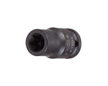 Vega Tools 1TE101 E-10 Thin Wall Impact Socket - S2 Modified Steel - 1/4 in Square Drive - B - Straight - 1.0 in Length - 01236