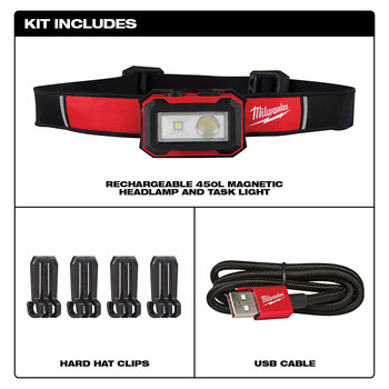 Milwaukee 2012R Rechargeable Magnetic Headlamp And Task Light - 60389