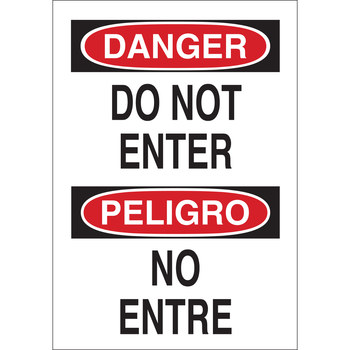 Picture of Brady B-401 High Impact Polystyrene Rectangle White English / Spanish Restricted Area Sign part number 38603 (Main product image)