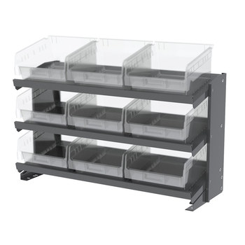 Picture of Akro-Mils APRBENCH010 APRBENCH Gray Powder Coated Steel 16 ga Single Sided Bench Pick Rack (Main product image)