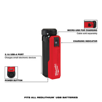 Milwaukee REDLITHIUM USB Charger Portable Power Source