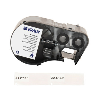 Picture of Brady Black on White, Clear Polyester Thermal Transfer M4-72-461 Self-Laminating Cryogenic Labels (Main product image)