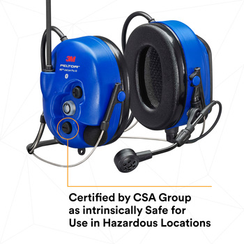 3M Peltor WS LiteCom PRO III MT73H7B4D10NA-50 Royal Blue Communication Headset - Li-ion Rechargeable Battery Powered - 28 dB NRR - 8-12 hr Li-Ion - 318640-06712