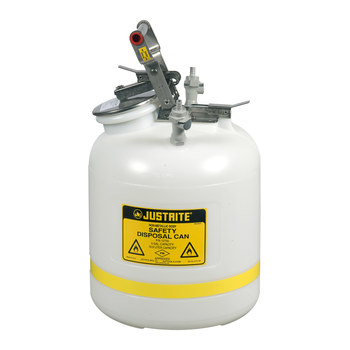 Picture of Justrite White Polyethylene Leak-Proof, Pressure-Relief Vent, Self-Closing 5 gal Safety Can (Main product image)