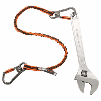 Ergodyne Squids Tool Lanyard 3119F(x), 38 to 70 in, Polyester Webbing, Gray/Orange - 19829