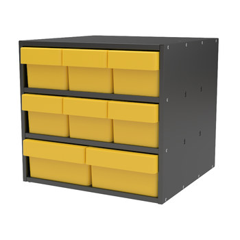 Picture of Akro-Mils AD1817CAST Akrodrawers 60 lb Charcoal Gray Powder Coated, Textured Stackable Super Modular Cabinet (Main product image)