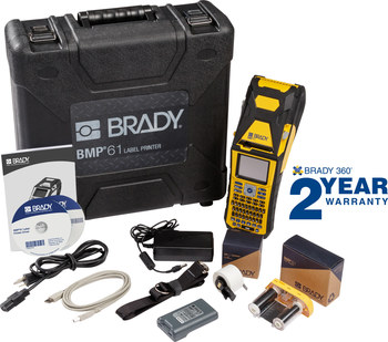 Brady BMP61 Single Color Portable Label Printer - 2 in Max Label Width - 1.33 in/sec - 300 dpi - 146229