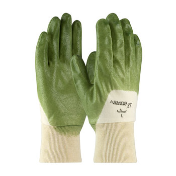 Picture of PIP Armorlite 56-3775 Green Large Nitrile Supported Chemical-Resistant Gloves (Main product image)