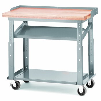 Picture of Akro-Mils RHWB2448P5PY0G RHWB Adjustable Gray Powder Coated 12 ga Heavy Duty Mobile Work Table (Main product image)