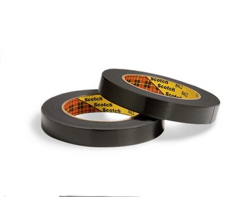 3M Scotch 862 Black Filament Strapping Tape - 18 mm Width x 55 m Length - 4.6 mil Thick - 72060