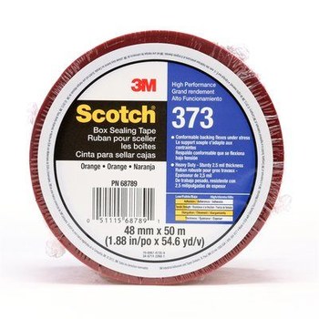 3M Scotch 373 Orange Box Sealing Tape - 48 mm Width x 50 m Length - 2.5 mil Thick - 68789