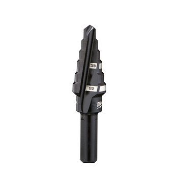 Milwaukee 3/8 - 1/2 in Step Drill Bit 48-89-9206 - 6.0 in Overall Length - 1/2 in Flute - Black Oxide