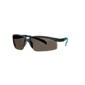 3M Solus 2000 Series Safety Glasses S2002SGAF-BGR - Scotchgard Anti-Fog Gray Lens - Gray/Teal Ratcheting Temples