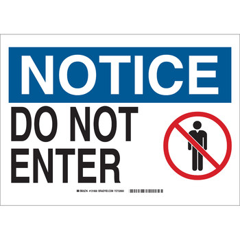 Picture of Brady B-120 Fiberglass Reinforced Polyester Rectangle White English Restricted Area Sign part number 131669 (Main product image)