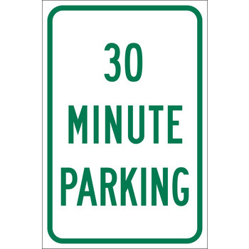 Picture of Brady B-959 Aluminum Rectangle White English Parking Restriction, Permission & Information Sign part number 115424 (Main product image)